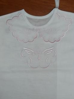 košieľka na krst anjel - ružový lem 1